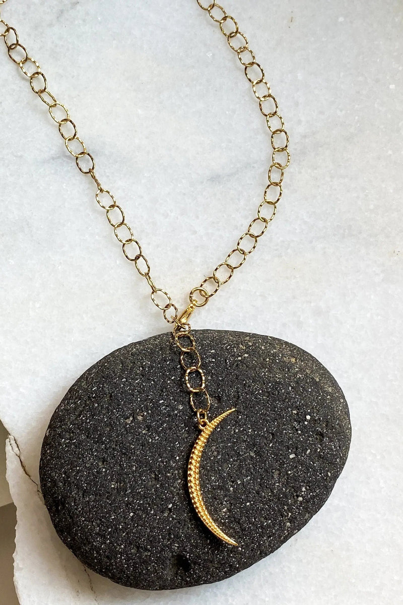 SELENE Statement chain lariat moon necklace