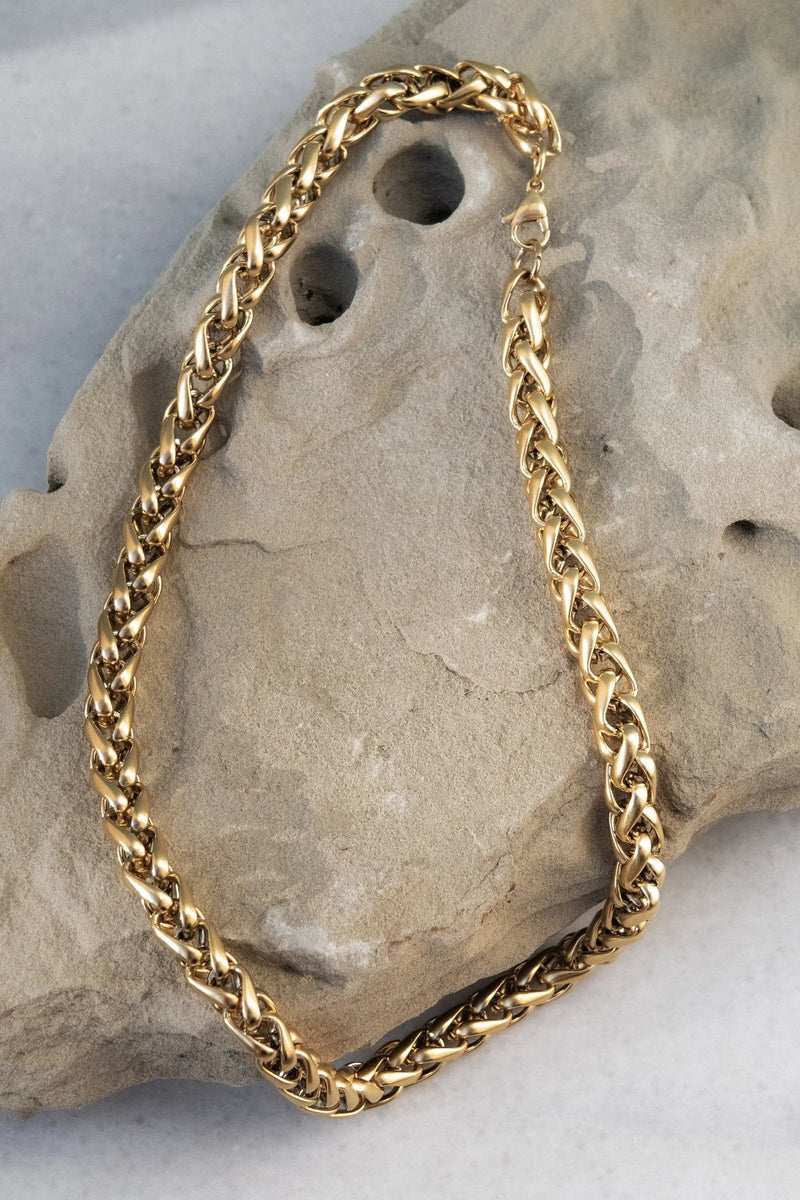 Chain Necklace Gold Chunky Chain Necklace Heavy Steel Necklace Statement Gift for her Necklace Gold Filled