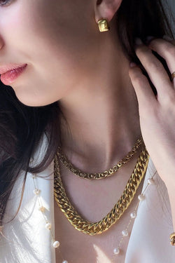 Chunky Chain Necklace Gold Heavy Necklace Thick Chain Statement Necklace Miami Cuban Chain Wife Gift