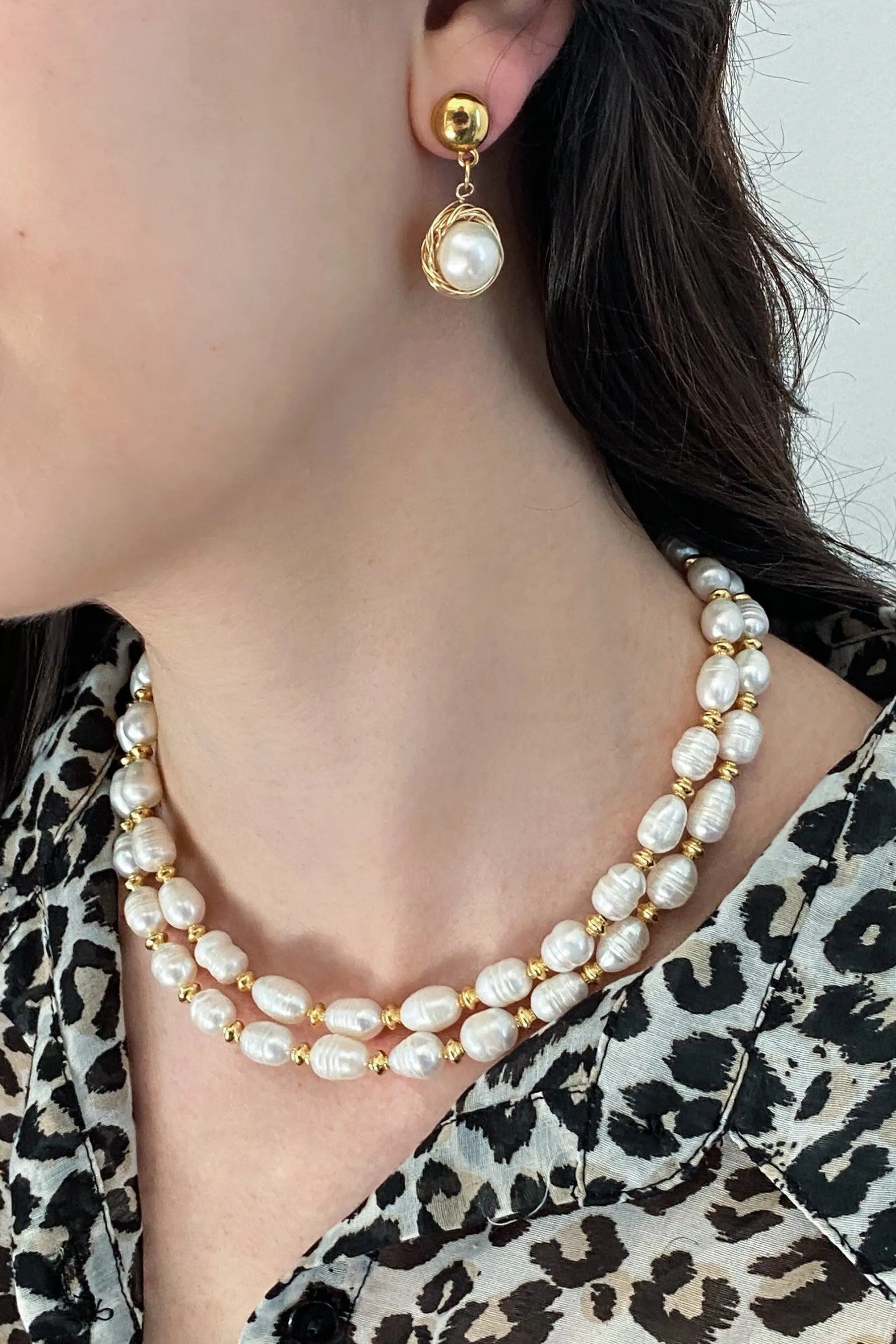 Pearl Necklace Classic Vintage Style Necklace Pearl Choker Gift for her, Perlenkette, Collier Perles