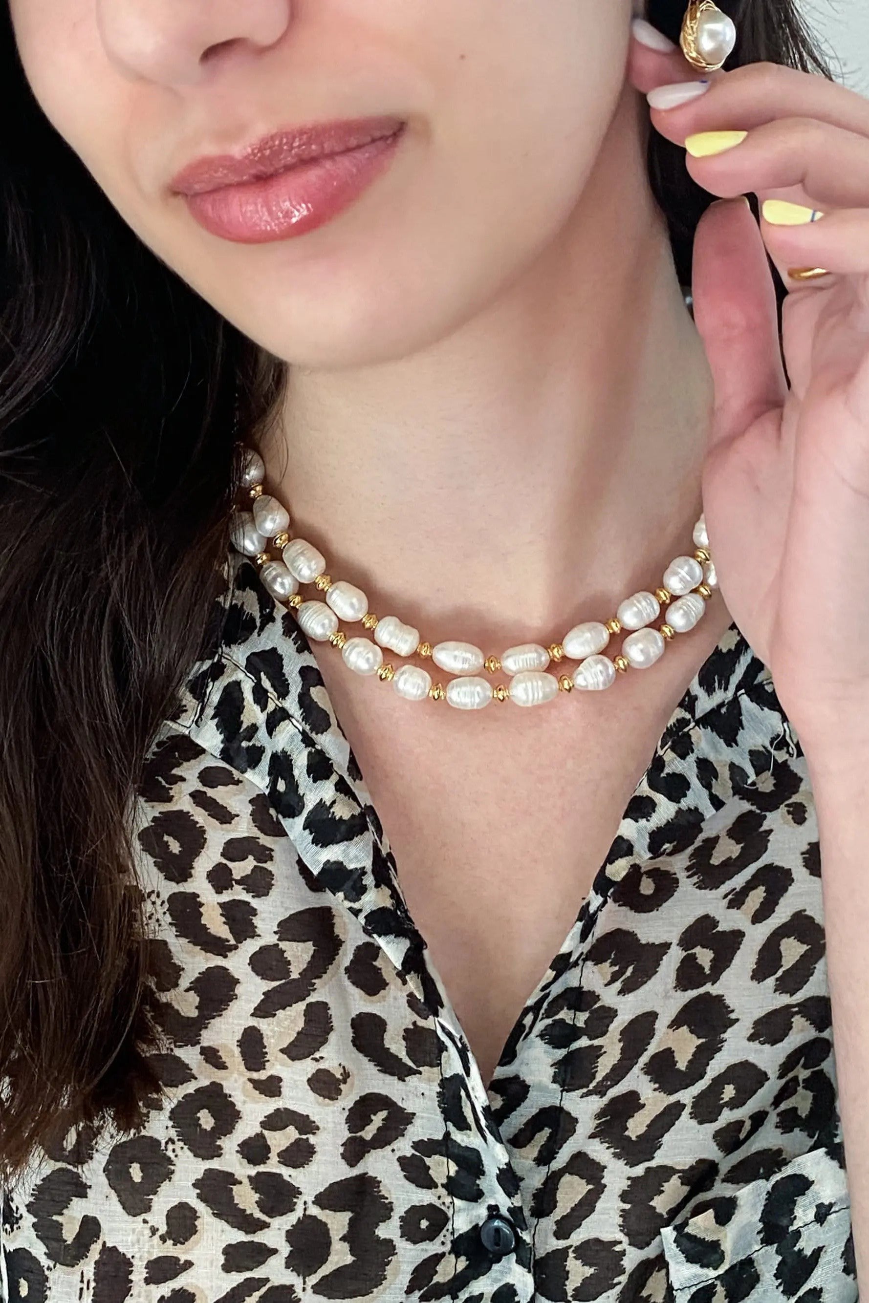 Pearl Necklace Classic Vintage Style Necklace Pearl Choker Gift for her, Perlenkette, Collier Perles