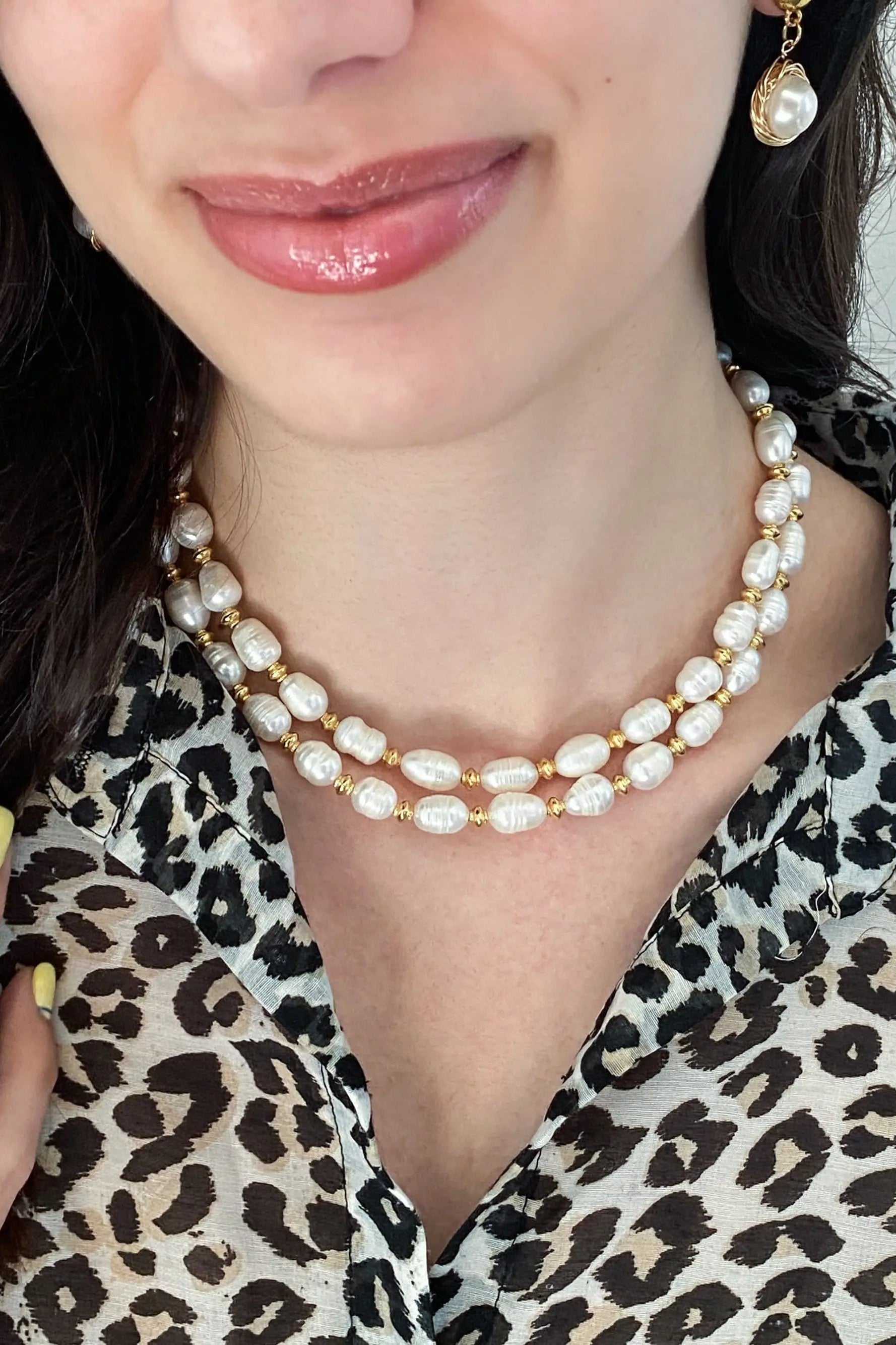 Pearl Necklace Classic Vintage Style Necklace Pearl Choker Gift for her, Perlenkette, Collier Perles