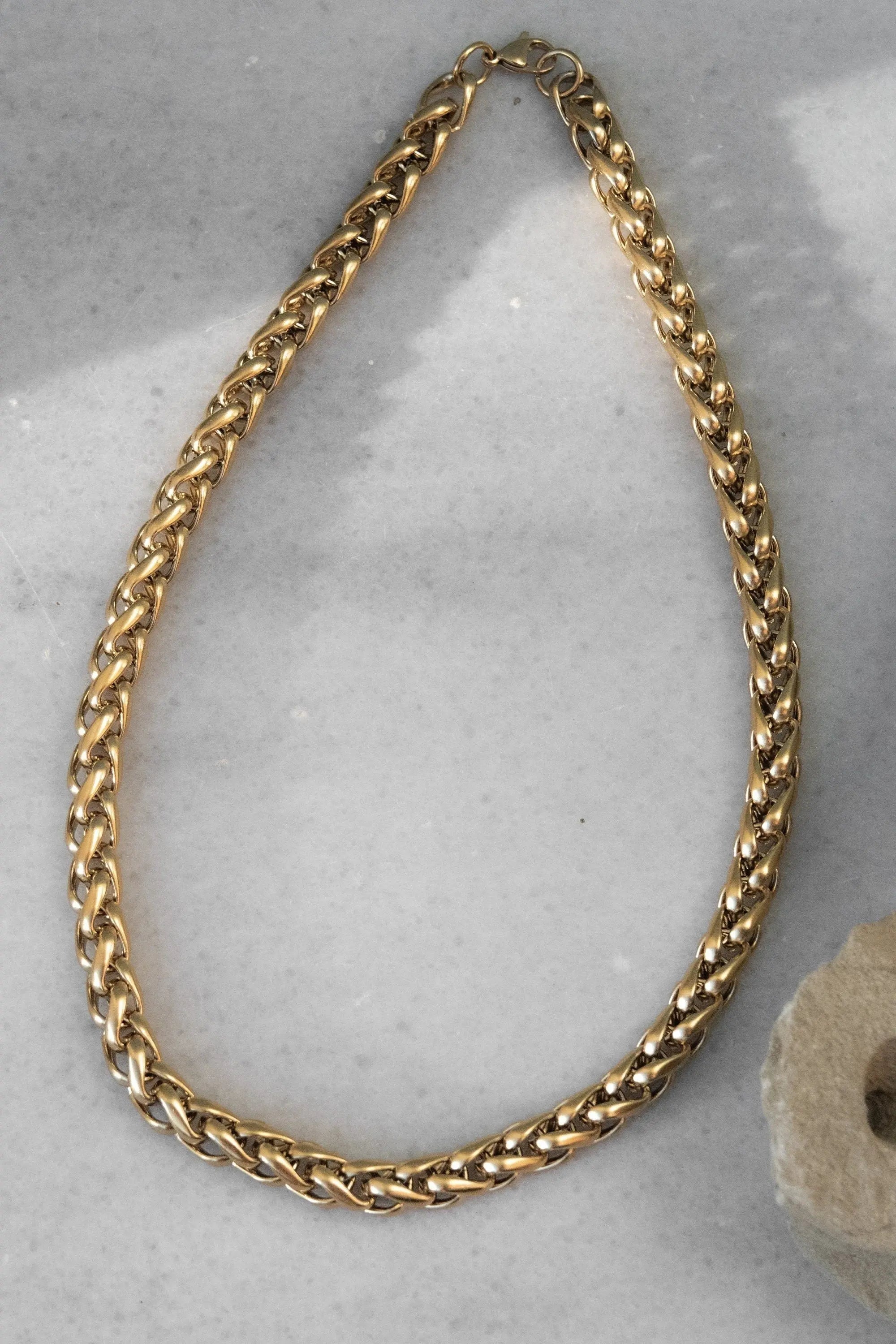 Chain Necklace Gold Chunky Chain Necklace Heavy Steel Necklace Statement Gift for her Necklace Gold Filled