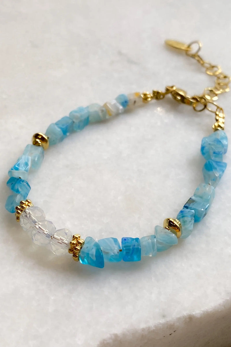 Blue Crystal Bracelet Summer Heishi Bracelet Boho Chic Bracelet for Woman Gift for Her Mum Gift, MARE
