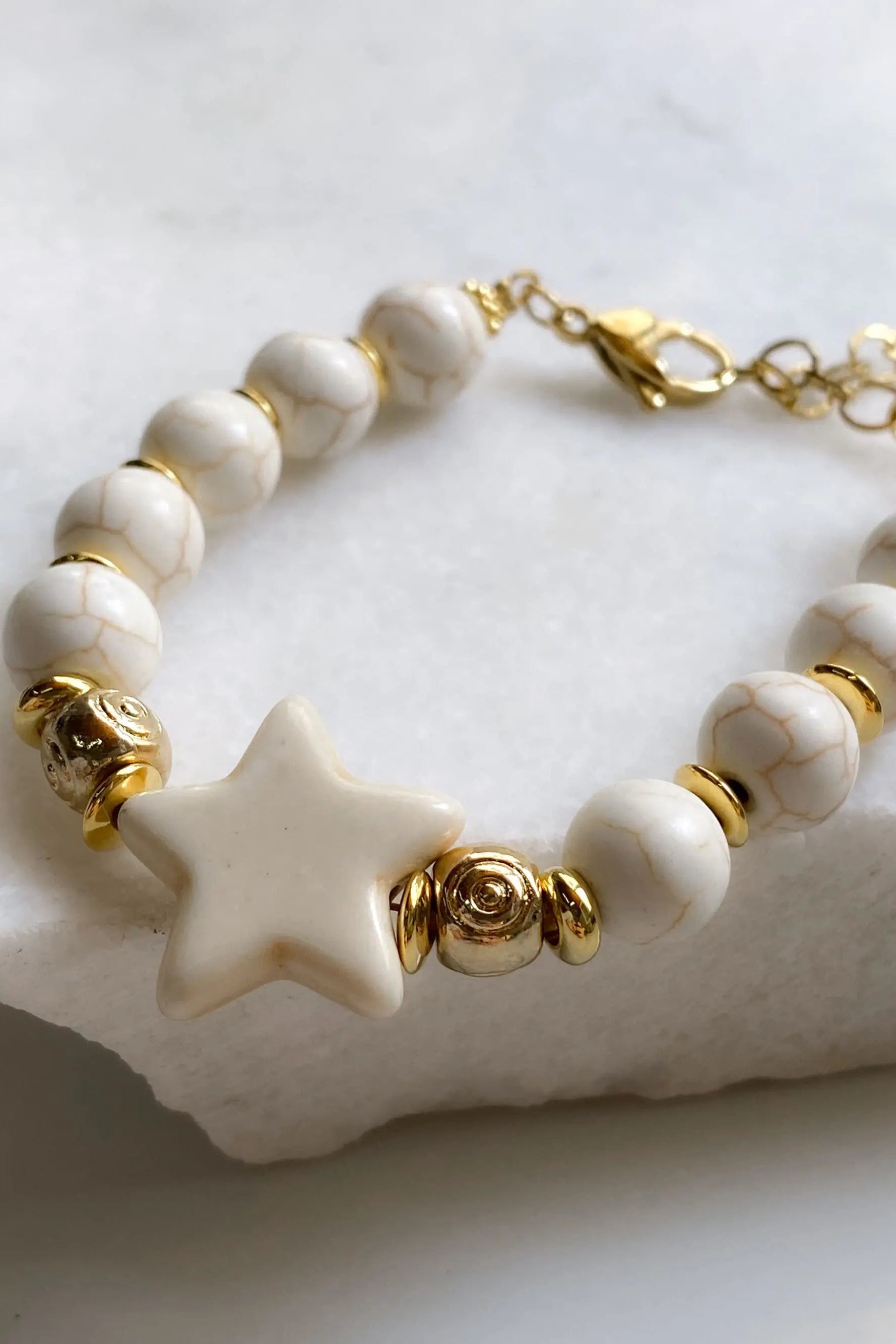 Star Bracelet White Turquoise Bracelet Boho Chic Bracelet for Woman Summer Bracelet Gift for Her, ESTELLA