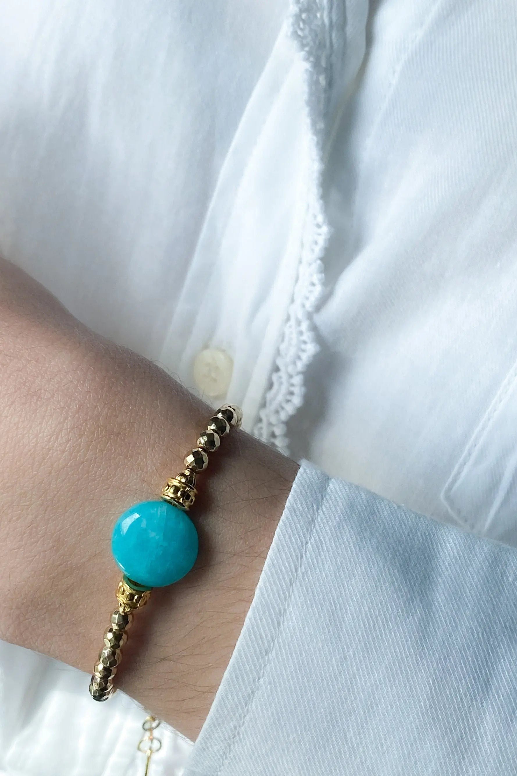 Grey Agate Bracelet Dainty Gold Hematite Bracelet Boho Chic Women Bracelet Birthday Gift for Her JAYA