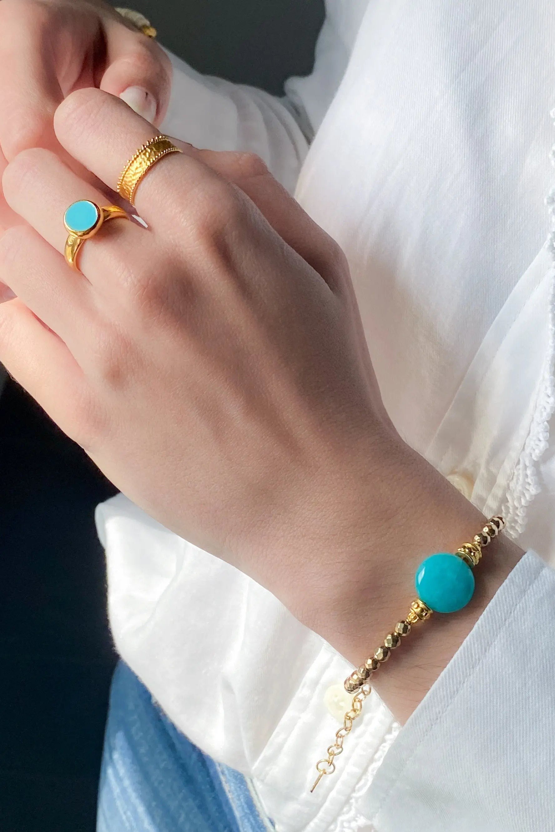 Grey Agate Bracelet Dainty Gold Hematite Bracelet Boho Chic Women Bracelet Birthday Gift for Her JAYA